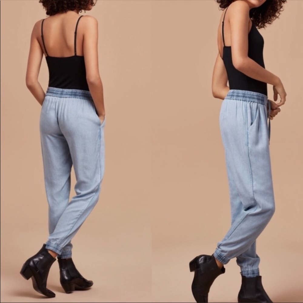 ARITZIA Talula Los Feliz Pant Chambray Joggers XXS